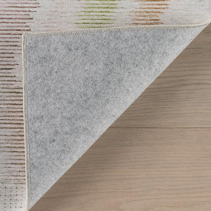 Dash & Albert Zarek Multi Machine Washable Rug, 9.5 X 13.5 Feet, Multicolored/White Chevron Pattern