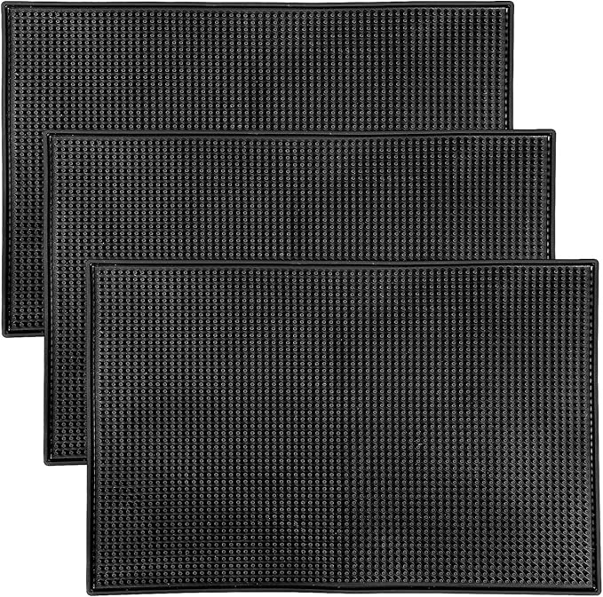 KINJOEK 3 PCS 12 x 18 in Bar Mat, Non Slip Bar Service Spill Mat Drying Mats for Countertop Cocktail Bartender Coffee Beverages