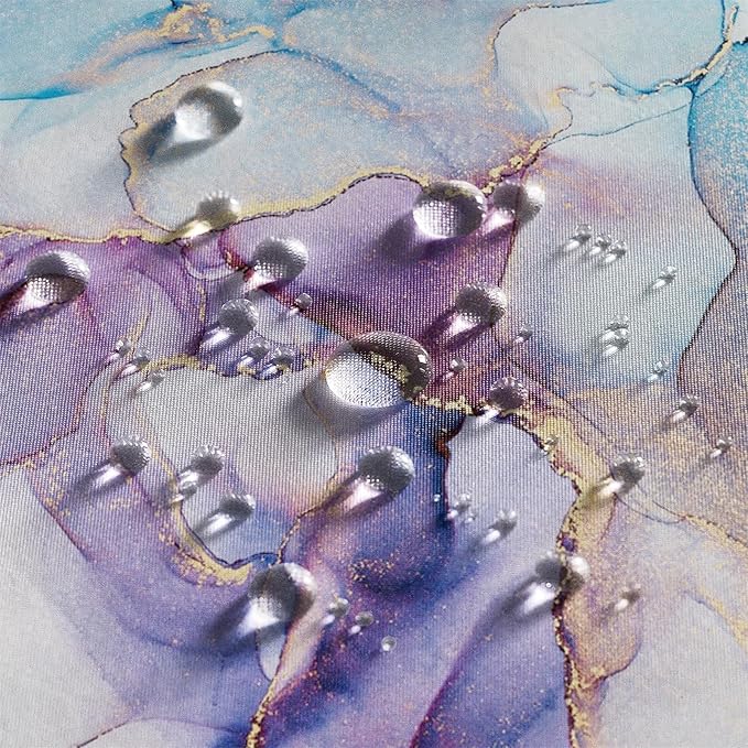Renaiss Purples Blue Marble Shower Curtain Modern Abstract Watercolor Ink Painting Shower Curtain for Bathroom Room Partition Hotel Bathtub Decorative Shower Curtains Waterproof 72" W x 84" L