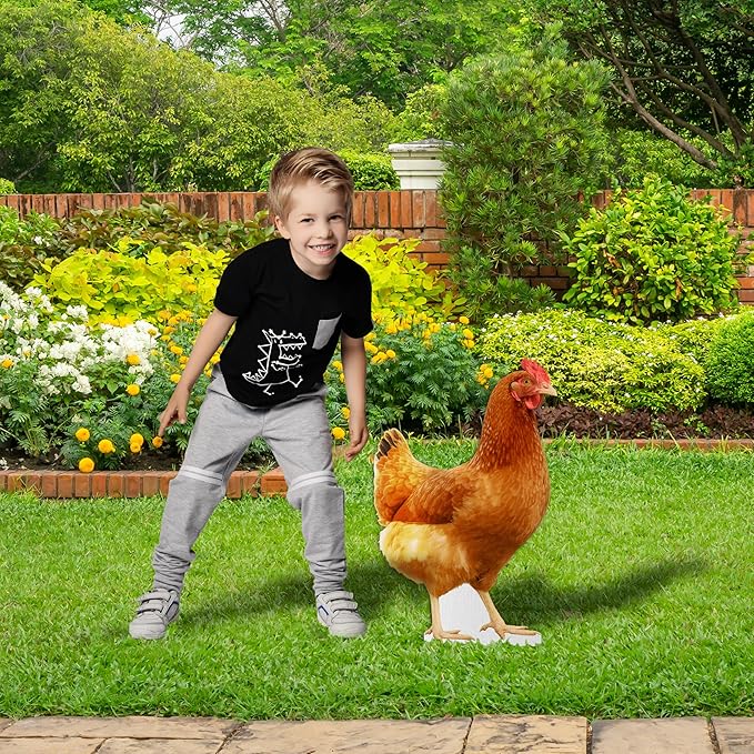 Hen Life Size Standee - 2FT Freestanding Coroplast Cutouts | Farm Animal Standup Photo Booths, Birthday & Halloween Decorations