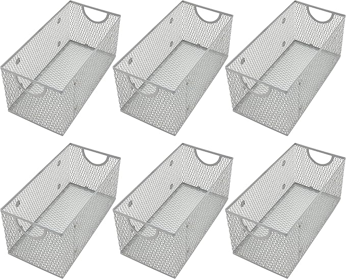 YBM Home Wire Mesh Storage Basket Organizer for CD and DVDs - 6 Pack