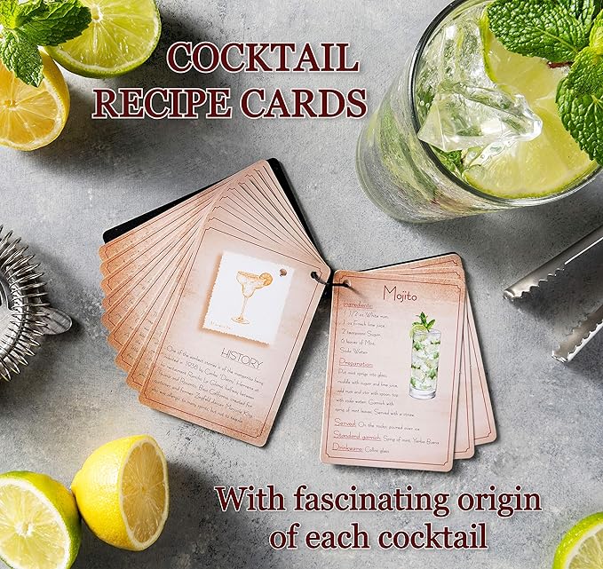 Crystal Cocktail Mixing Glass Set with Bamboo Stand - 22 Oz 650ml - Thick and Sturdy Bottom, Durable and Seamless Design with Bar Accessories