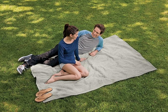 MV Sport Lightweight Sweatshirt Blanket Throw – Warm & Cozy, Breathable Oversized Fleece Knit, Couch, Bed, Travel, Cold Nights, and Outdoors – Soft Light Weight Blanket 54" x 84" Oatmeal