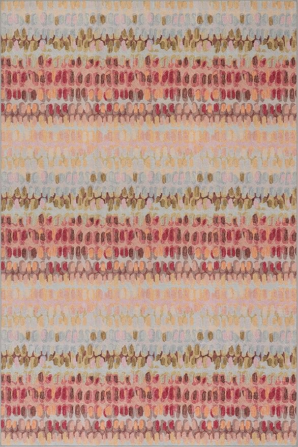 Dash & Albert Paint Chip Pastel Machine Washable Rug, 9.5 X 13.5 Feet, Multicolored Geometric Pattern