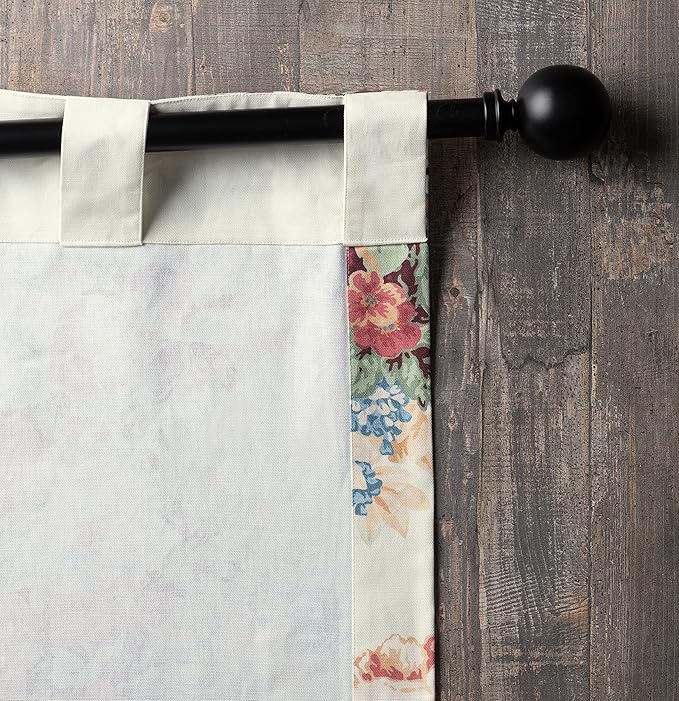 Maison d' Hermine Curtains for Living Room 100% Cotton 96 inch Length One Panel Light Filtering Curtains for Bedroom Windows with Rod and Loop Pockets Drapes (Abbeville, 50" W x 96" L)