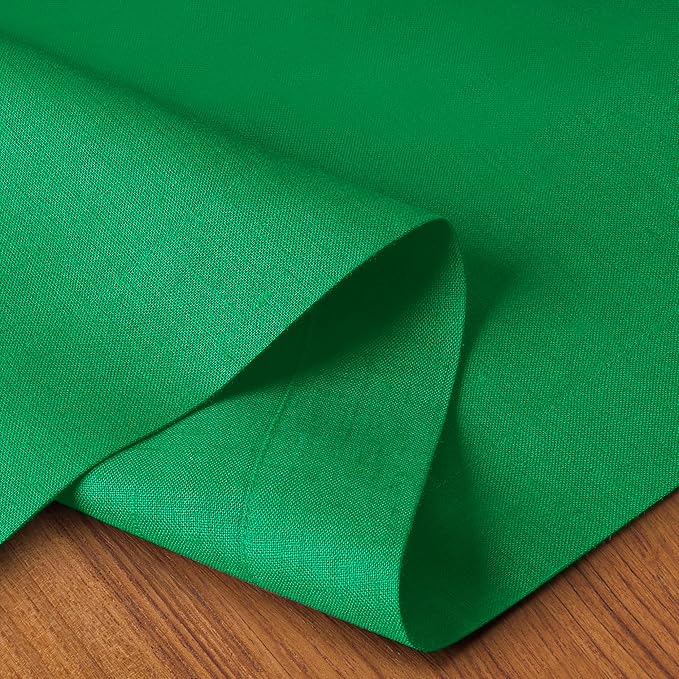 D'Moksha Homes Linen Kelly Green Table Runner 144 Inches Long - 100% Pure Linen Extra Long Table Runner 14 x 144 Inch for Fall, Autumn and Halloween - Machine Washable