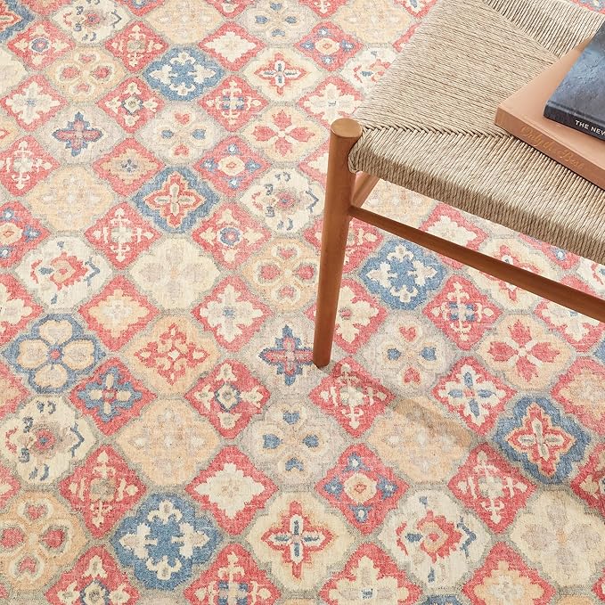 Dash & Albert Pali Multi Machine Washable Rug, 8.5 X 11.5 Feet, Multicolored/Oranges Geometric Pattern