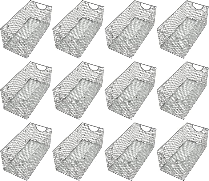 YBM Home Wire Mesh Storage Basket Organizer for CD and DVDs - 12 Pack
