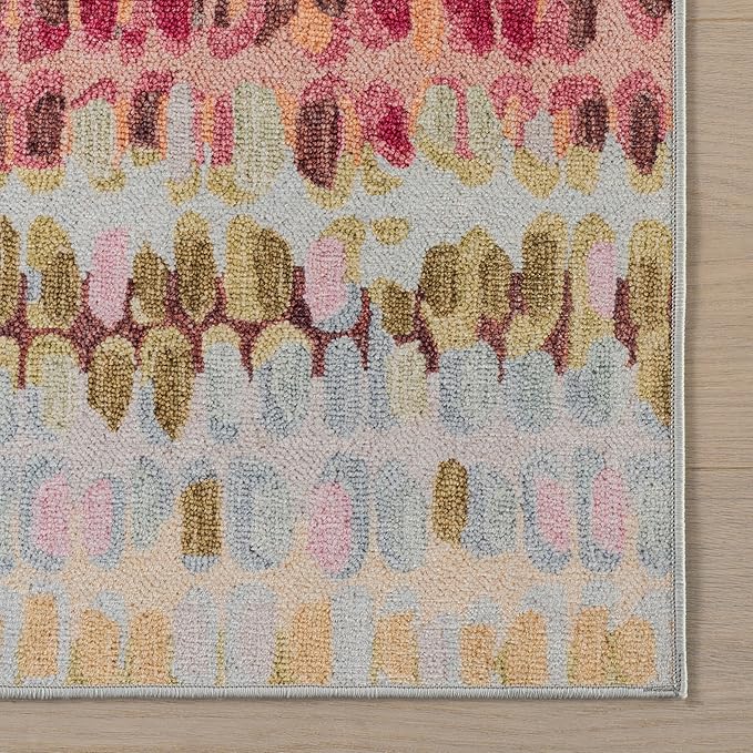 Dash & Albert Paint Chip Pastel Machine Washable Rug, 8.5 X 11.5 Feet, Multicolored Geometric Pattern