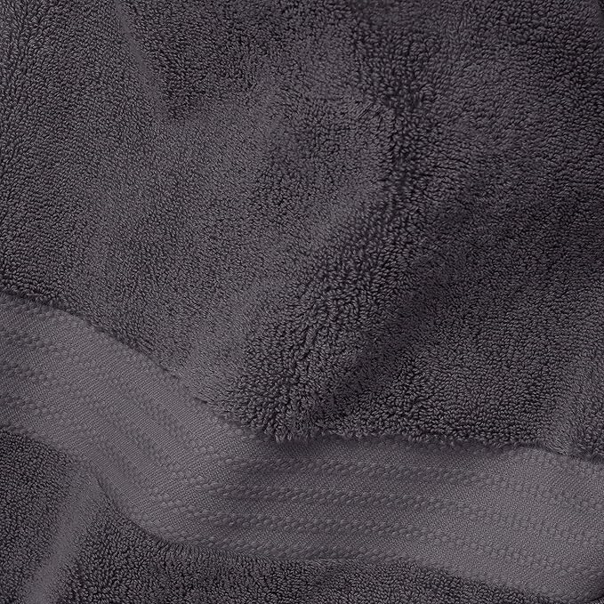 100% Organic Cotton Bath Towel Set | Bathroom Luxury Towel Set of 6 | GOTS Certified | Hotel Premium Towels | 700 GSM | 2 Bath Towels 30 x 56|2 Hand Towels 16 x 30|2 Wash Cloths 13 x 13|Charcoal Black