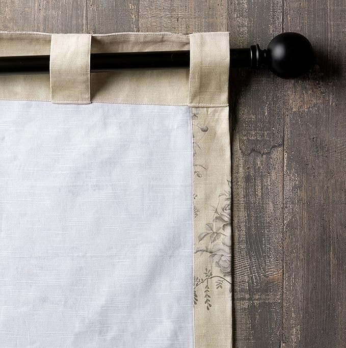 Maison d' Hermine Curtains for Living Room 100% Cotton 108 inch Length One Panel Light Filtering Curtains for Bedroom Windows with Rod and Loop Pockets Drapes (Turin, 50" W x 108" L)