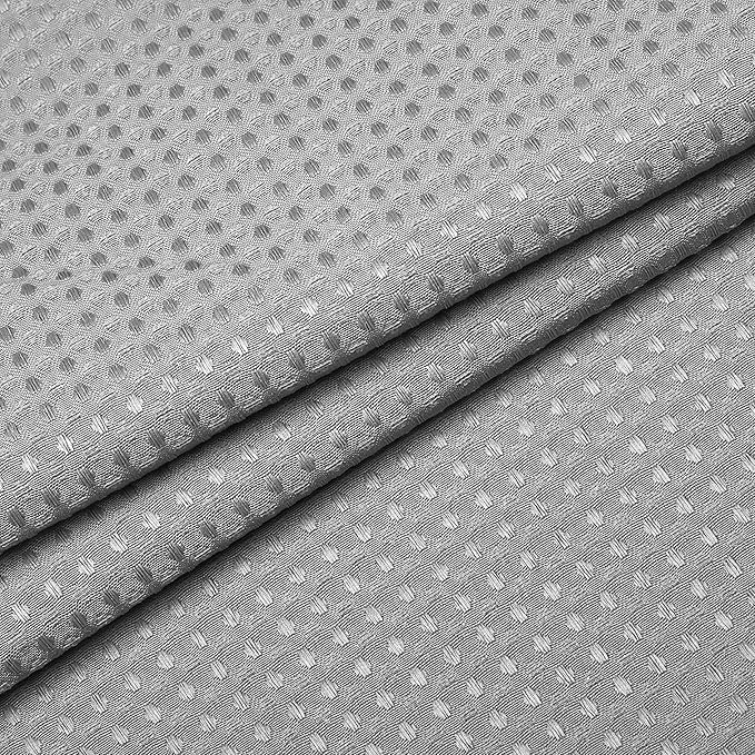 N&Y HOME Stall Waffle Shower Curtain with Snap-in Fabric Liner & Hooks Set - 36" x 72" Small Shower Stall Size, Hotel Style & Mesh Top Window, Machine Washable - 36x72, Gray